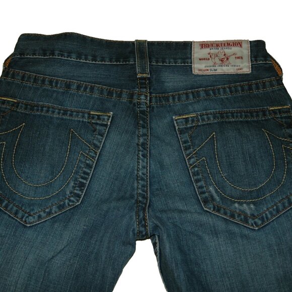 TRUE RELIGION Mens Jeans Section Slim 31 (33x33) World Tour - Picture 4 of 9